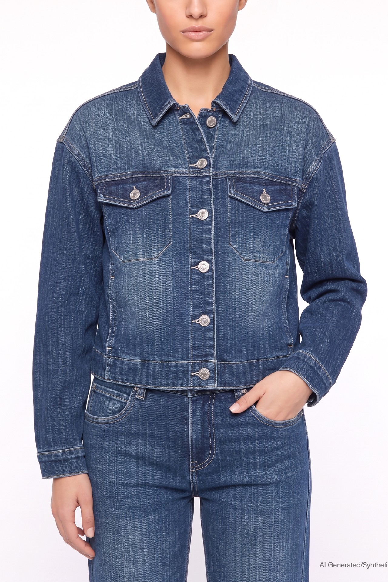 Blue Monkey, Regular-Fit-Jeans-Jacke, 57Jacket 31043Y, Striped Denim