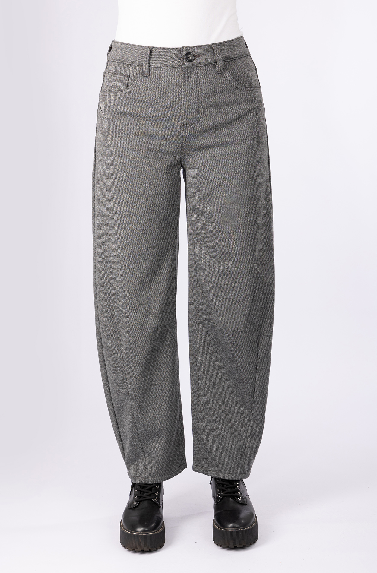 57Ilvy, Barrel-Fit, Non-Denim-Hose, 5-Pocket-Style, O-Shape