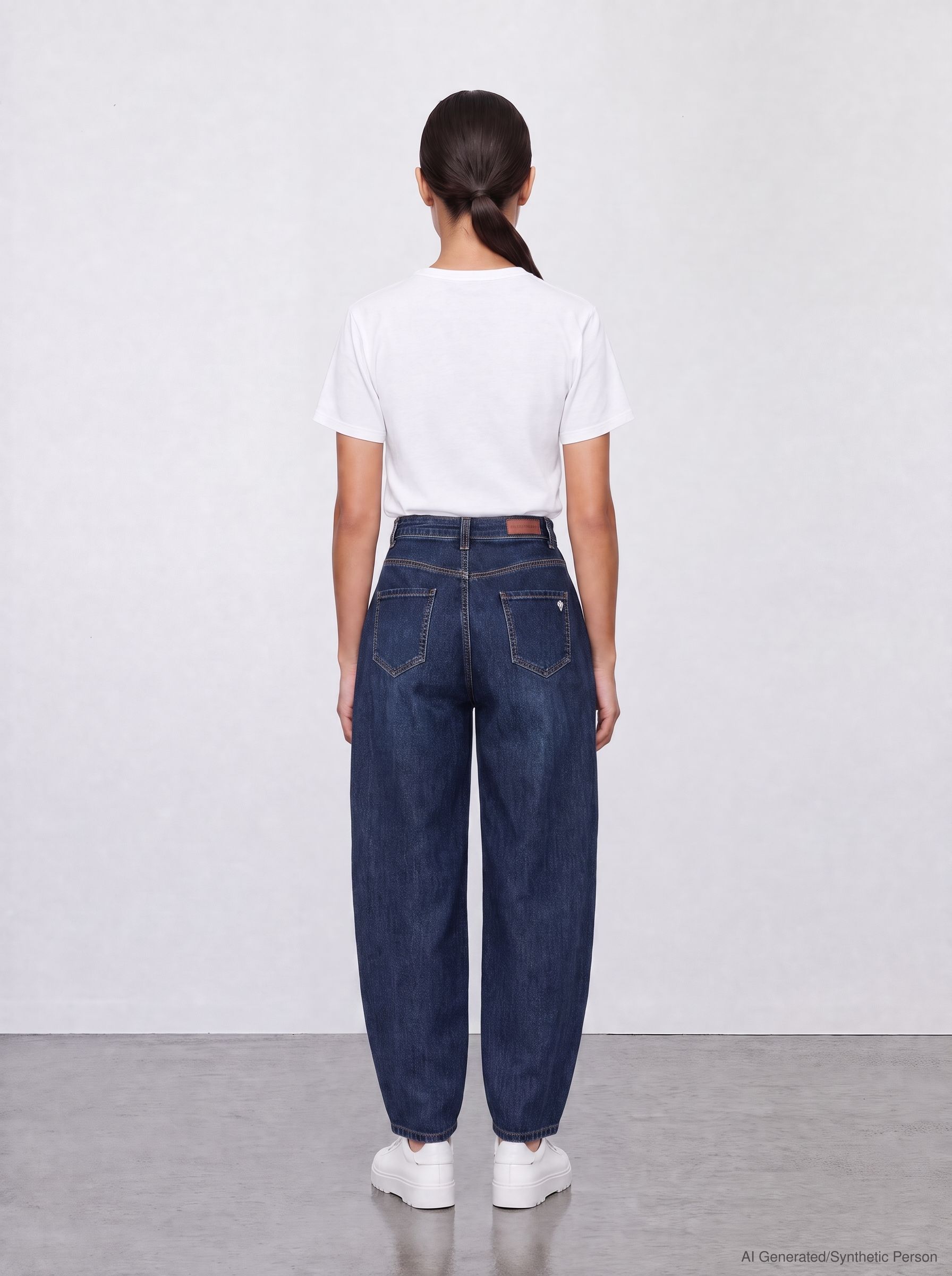 57Ashley, Balloon-Fit-Jeans, verkürzte Form, mit Bundfalten