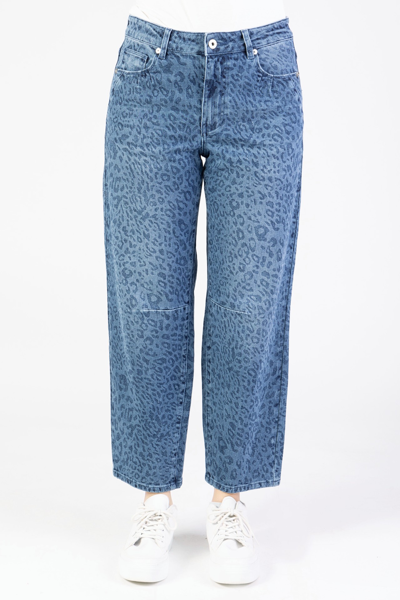 Blue Monkey, Relaxed-Fit-Jeans, 57Amal 11662Y, CROPPED, Leo Print