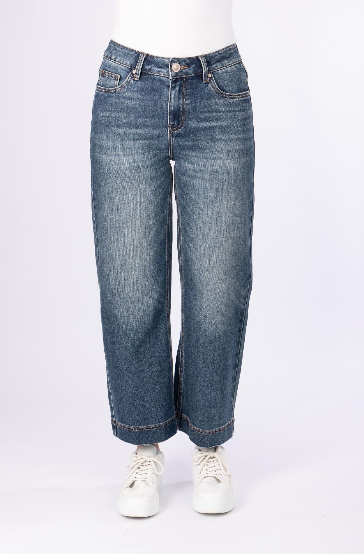 57Quinn, Culotte, 5-Pocket-Style, farblich abgesetzte Kontrastnähte
