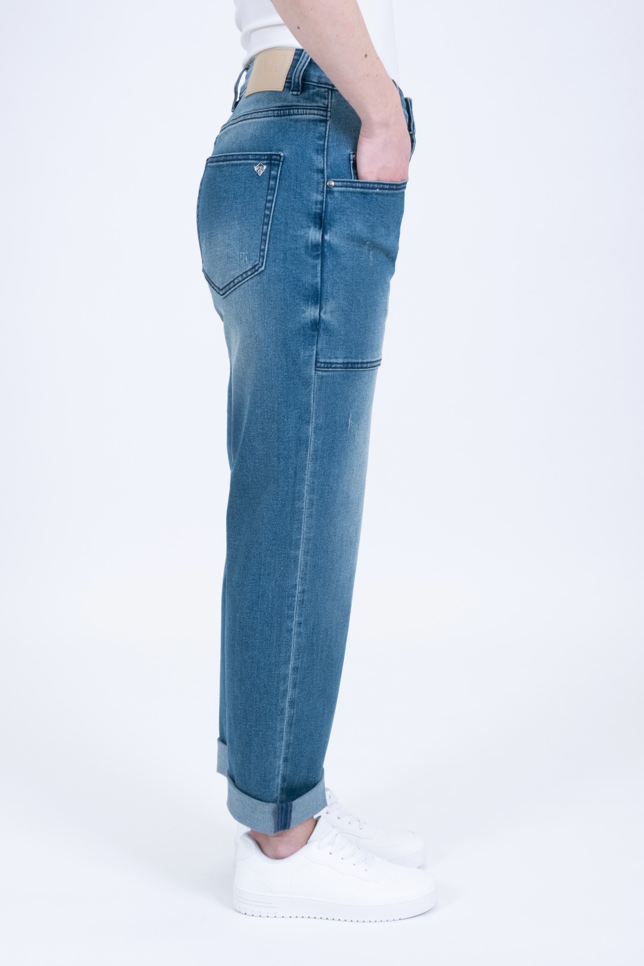 57Alana 30931Y | Cropped | Baggy | Blue