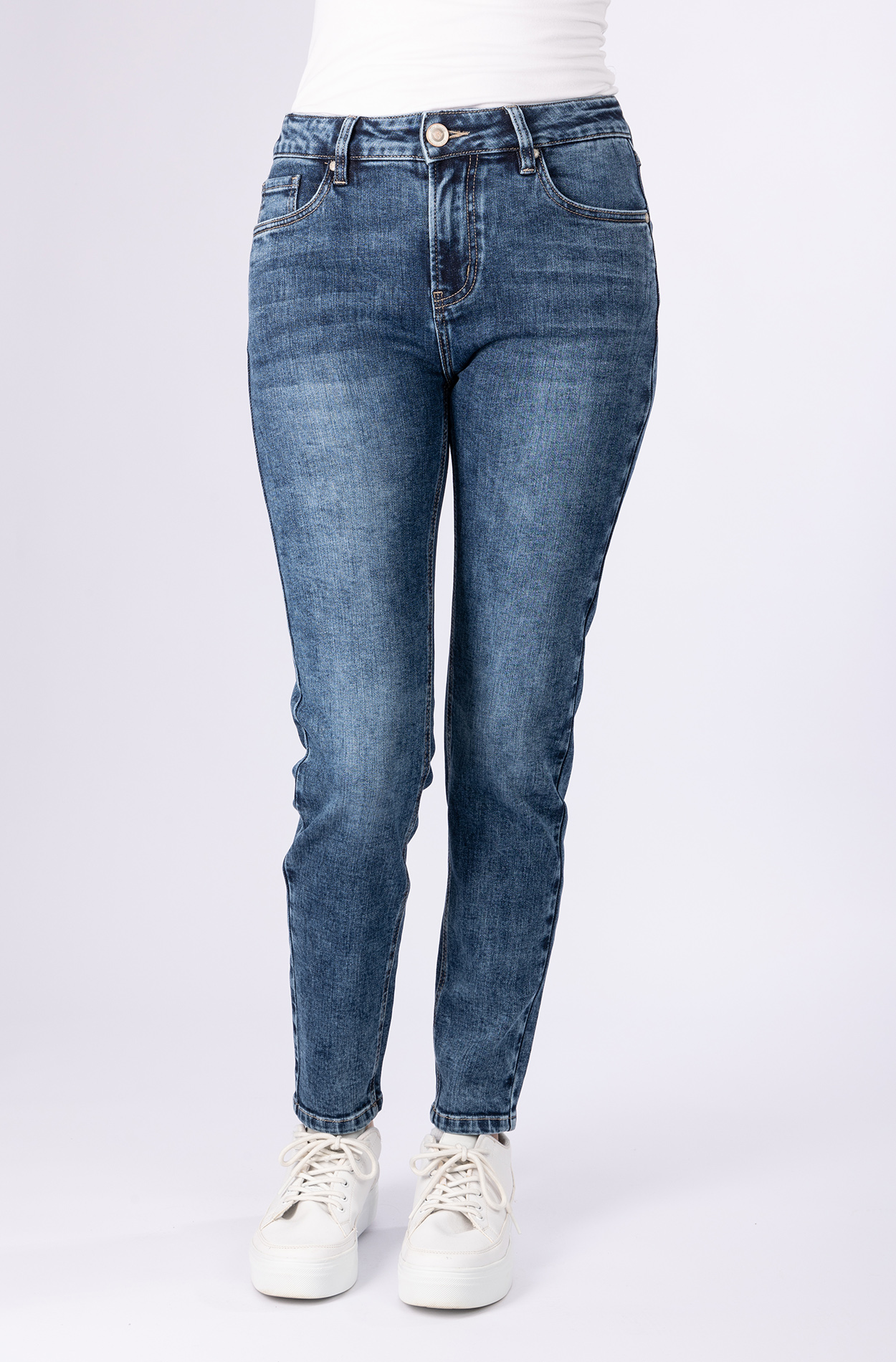 57Hannah, Mom-Fit-Jeans, Five-Pocket-Style, schmal zulaufender Beinschnitt