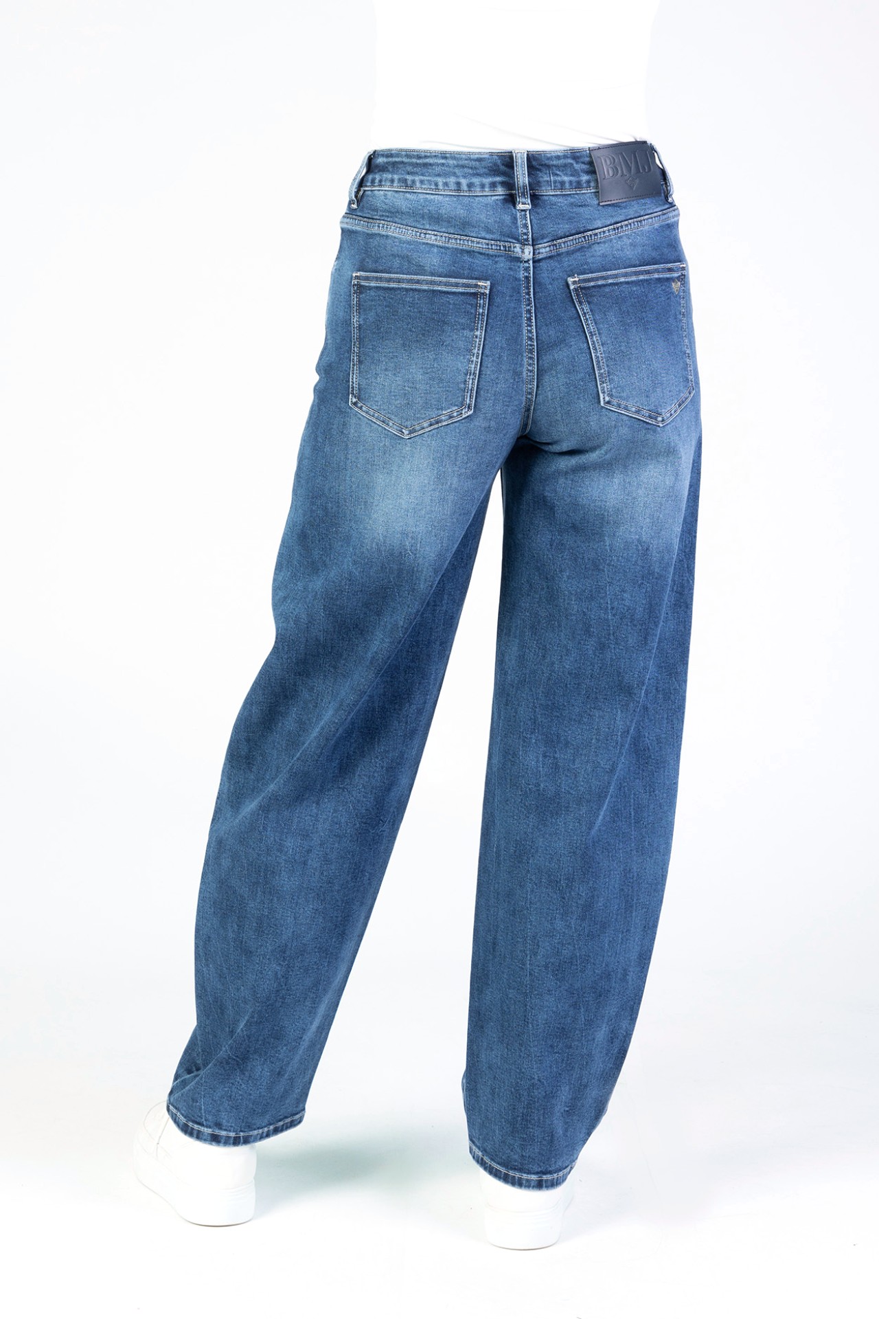 Blue Monkey, Barrel-Fit-Jeans, 57Ilvy 31031Y, stylische Fronatabnäher