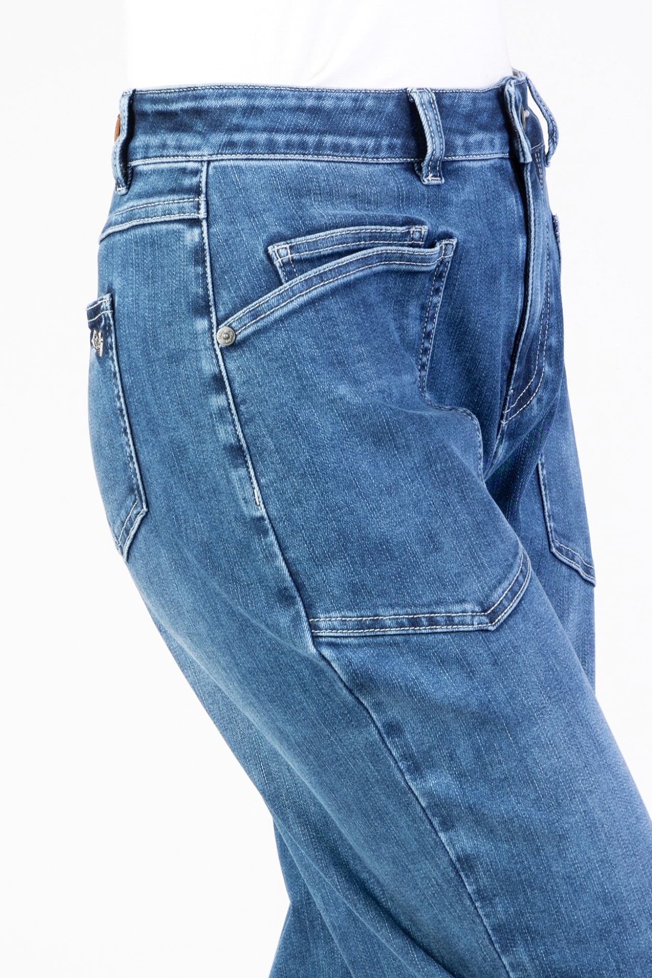 Blue Monkey, Barrel-Fit-Jeans, 57Tina 11622Y, Utility Style, Cropped