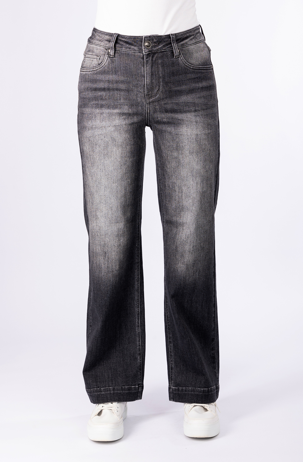 57Zoe, Wide-Leg-Jeans, 5-Pocket-Style, markante Waschung