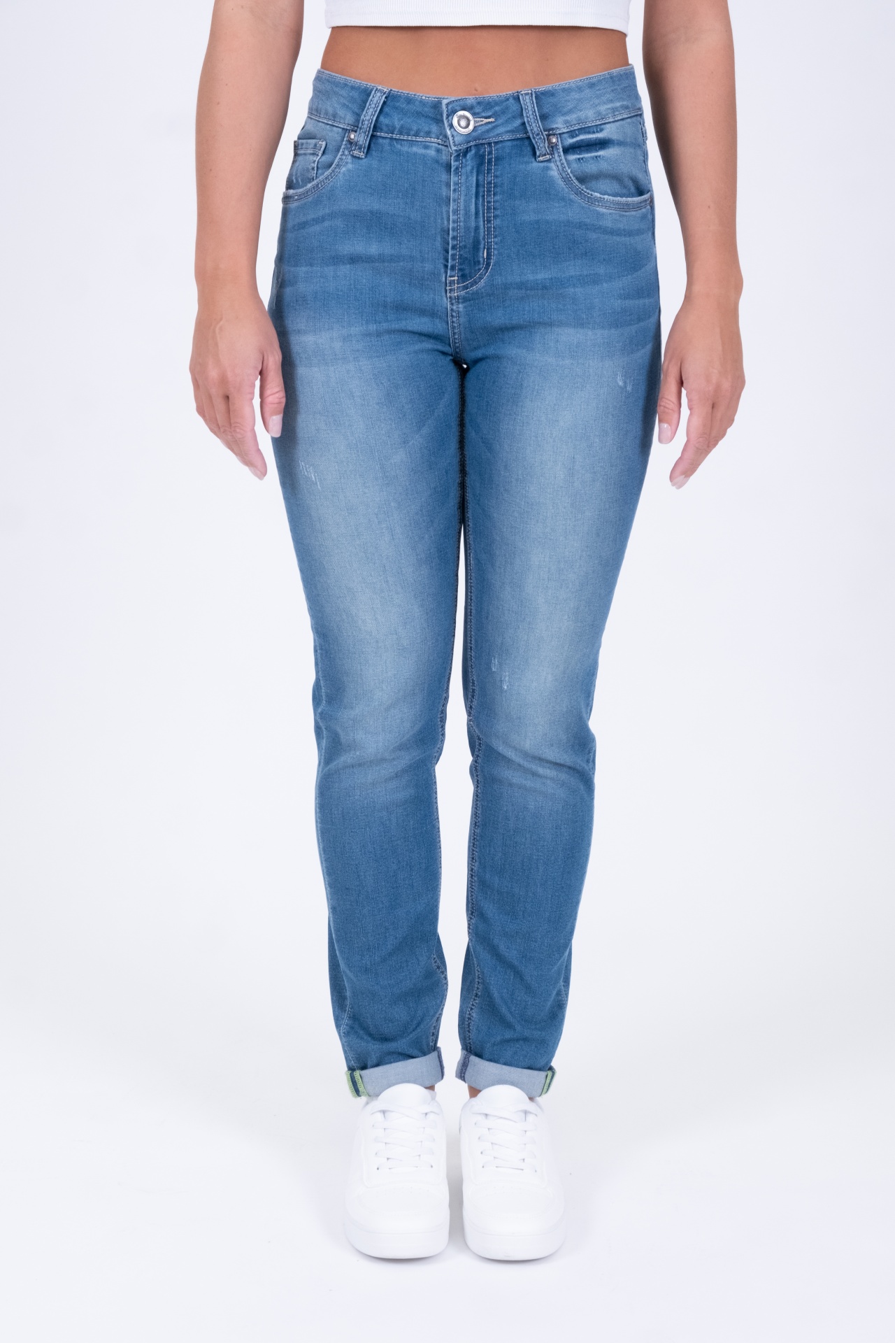 Hannah 30894X | Mom Fit | Jog Denim | Blue