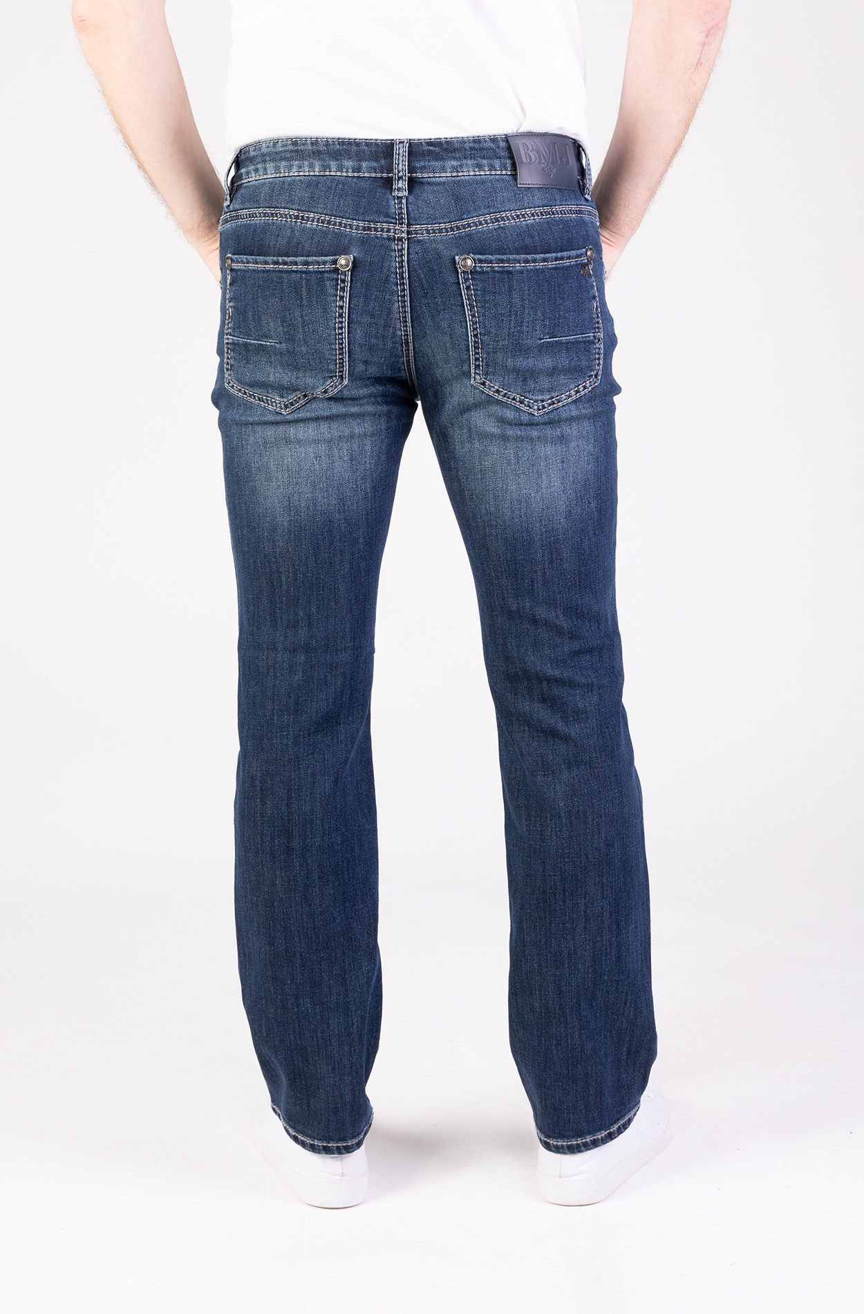 57Jack, Straight-Fit-Jeans, Dicke Kontrastnähte