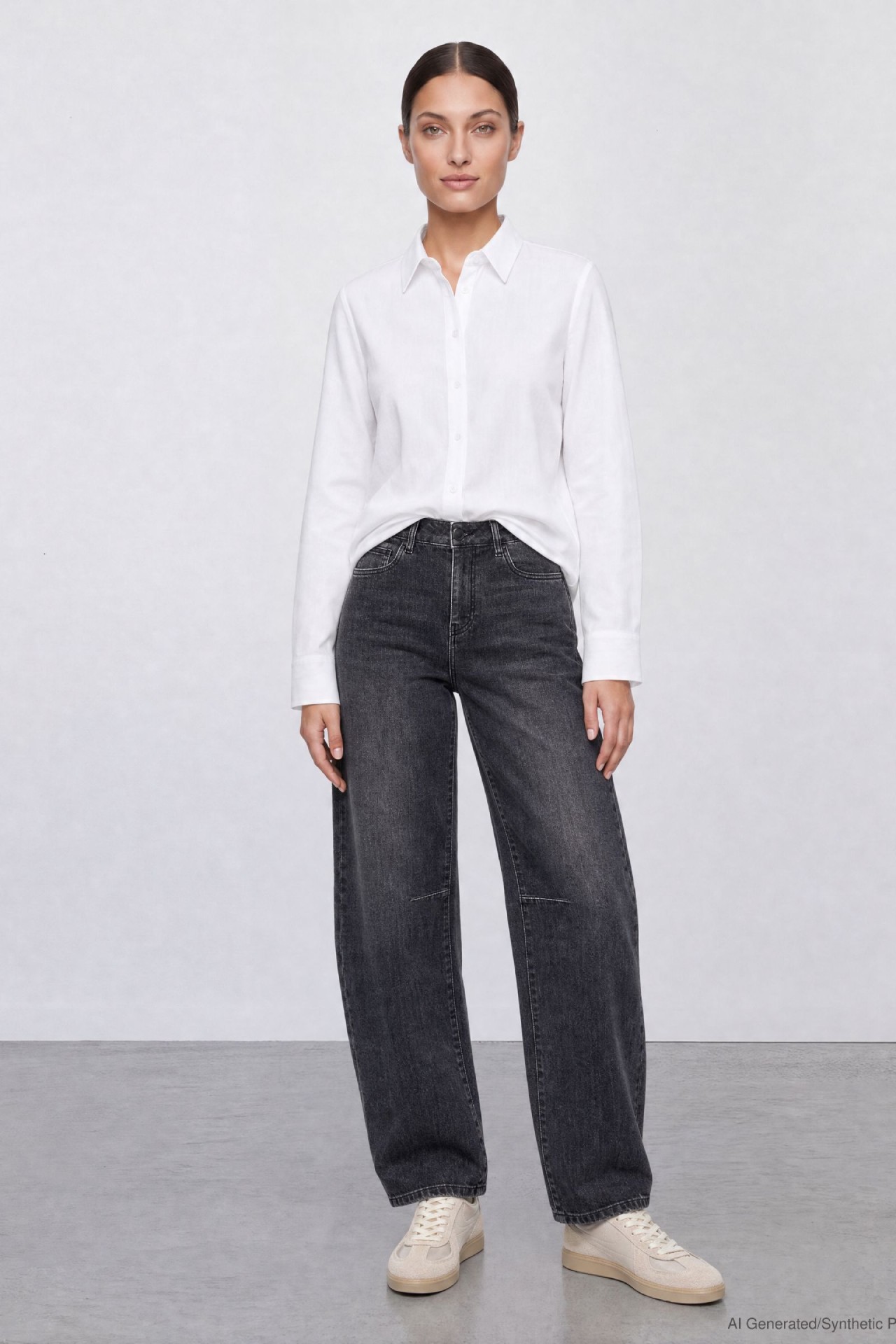 57Ilvy, Barrel-Fit-Jeans, 5-Pocket-Style, O-Shape 