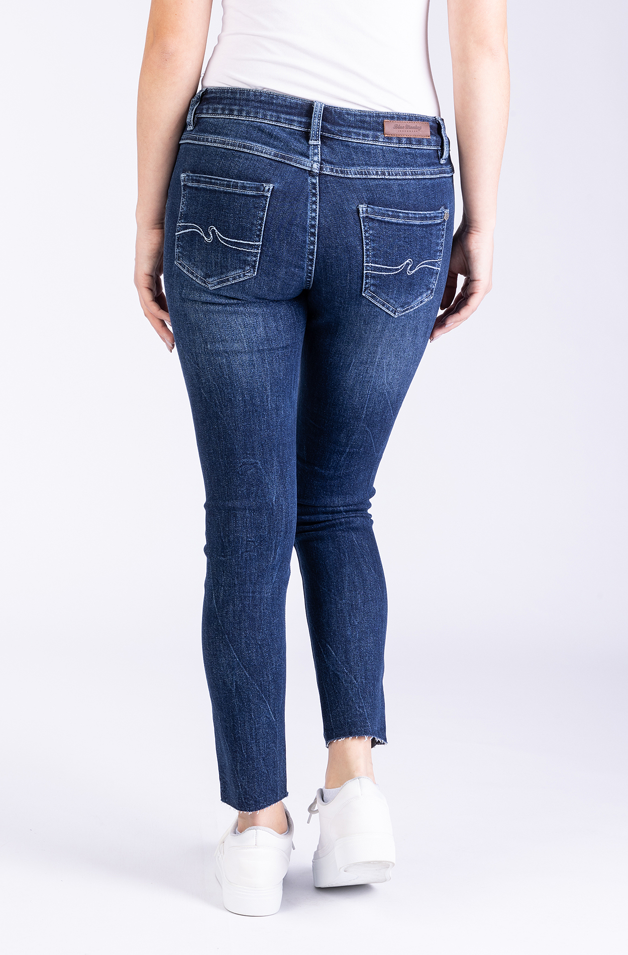 Manie 11389Y - Denim/cropped Skinny/Button Fly/Open Hem