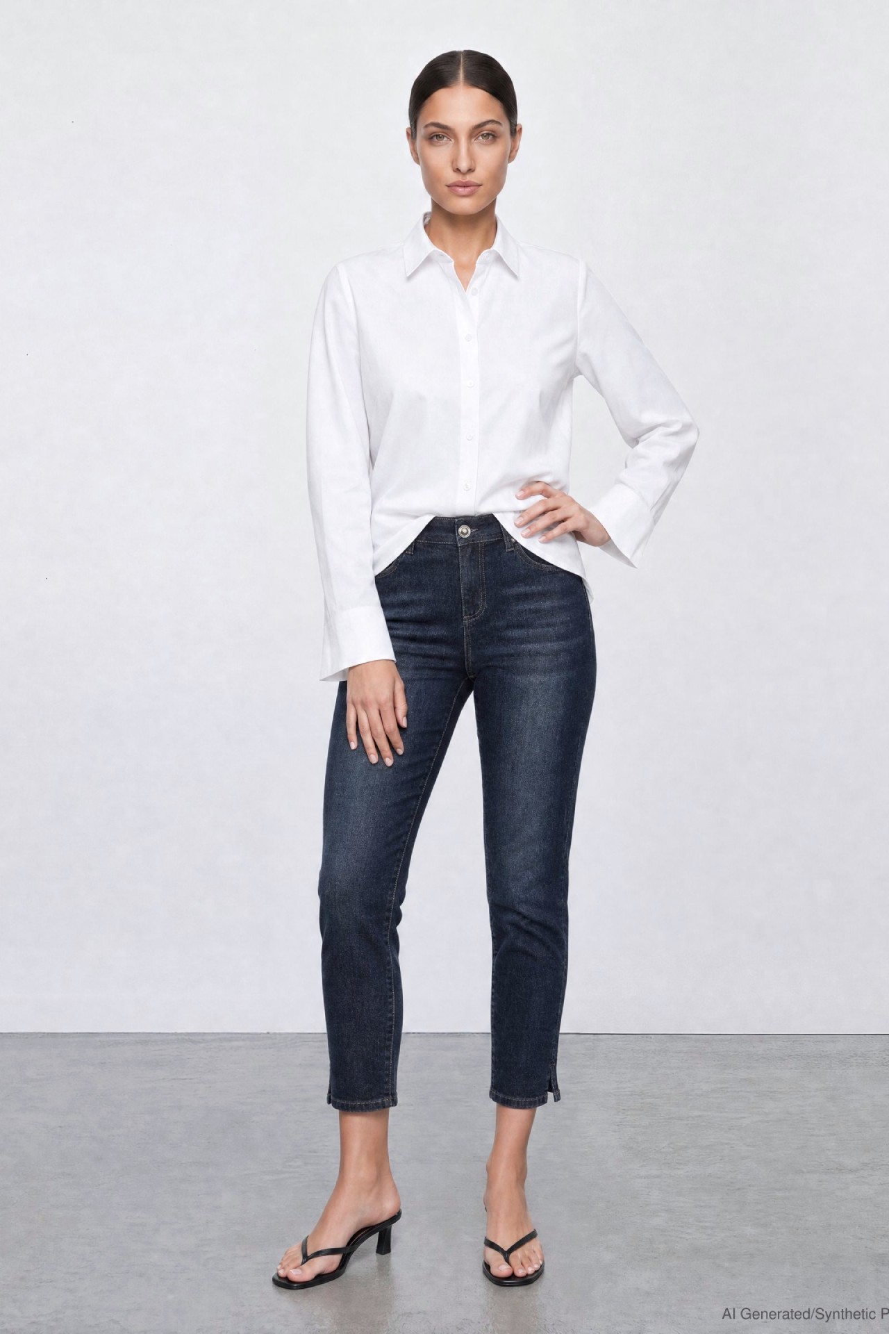 57Ava, Slim Fit, High Ankle, Beinschlitze, Betonung der Knöchel