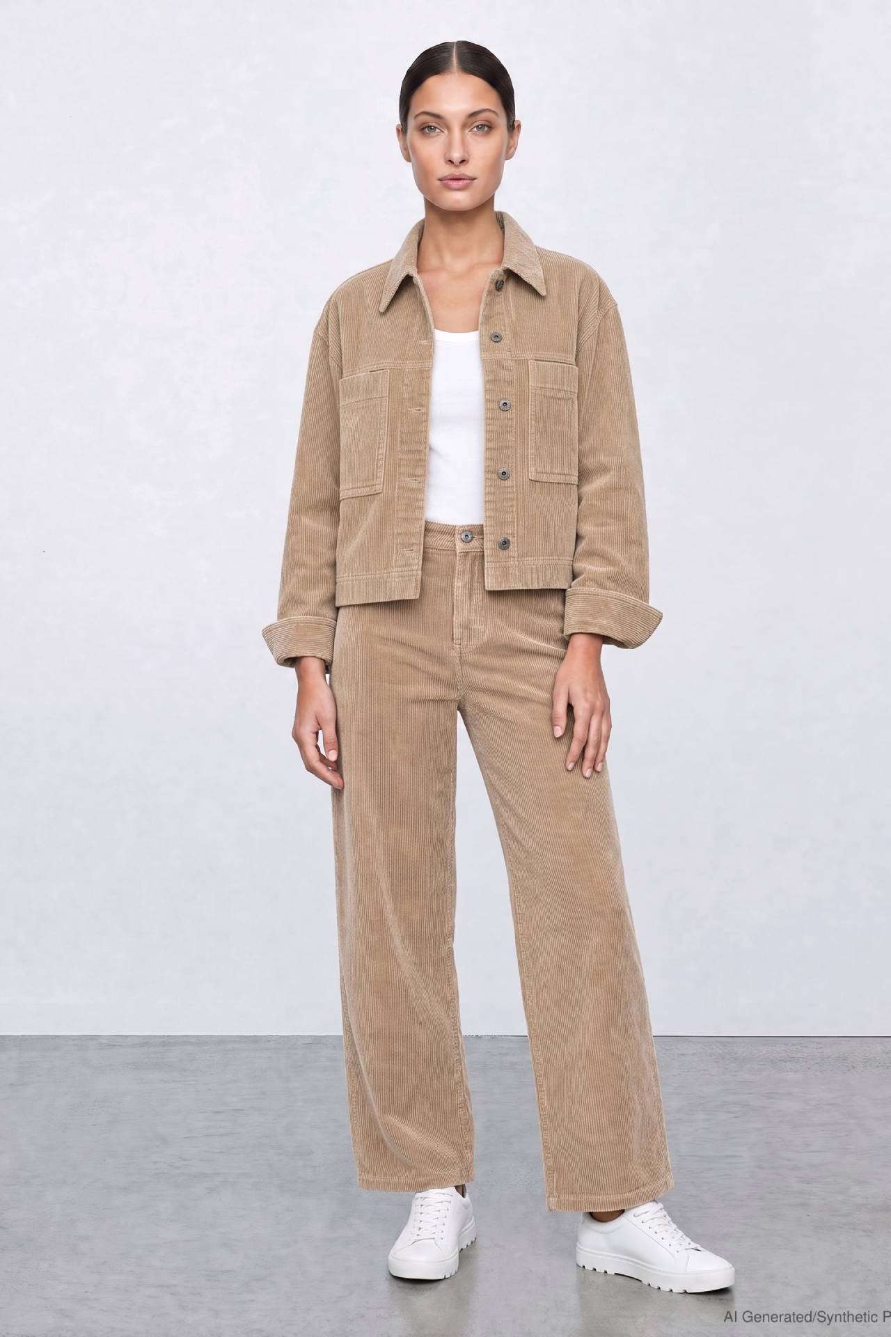 57Vyla, O-Shape-Hose, 5-Pocket-Style, verkürzte Länge, Cord