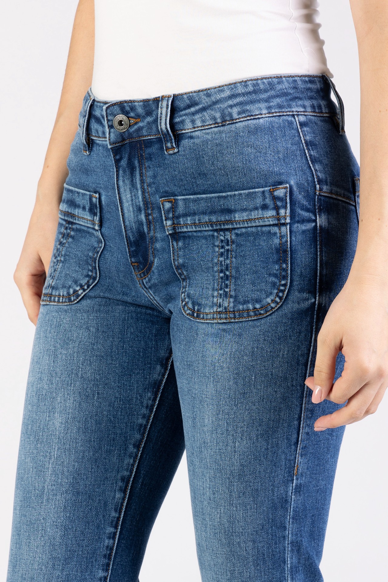 Blue Monkey, Bootcut-Jeans, 57Mia 11670Y, Patch Pockets