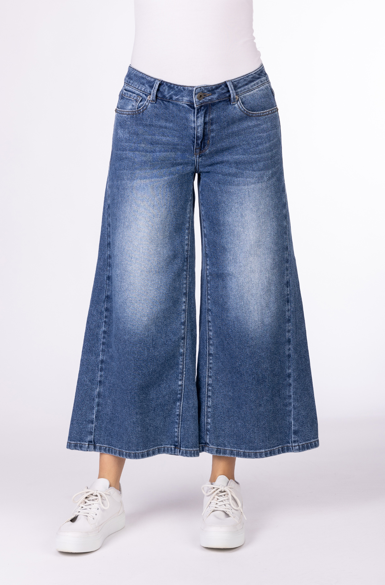 Blue Monkey, Wide-Culotte-Jeans, 57Liora 11620X, High Ankle
