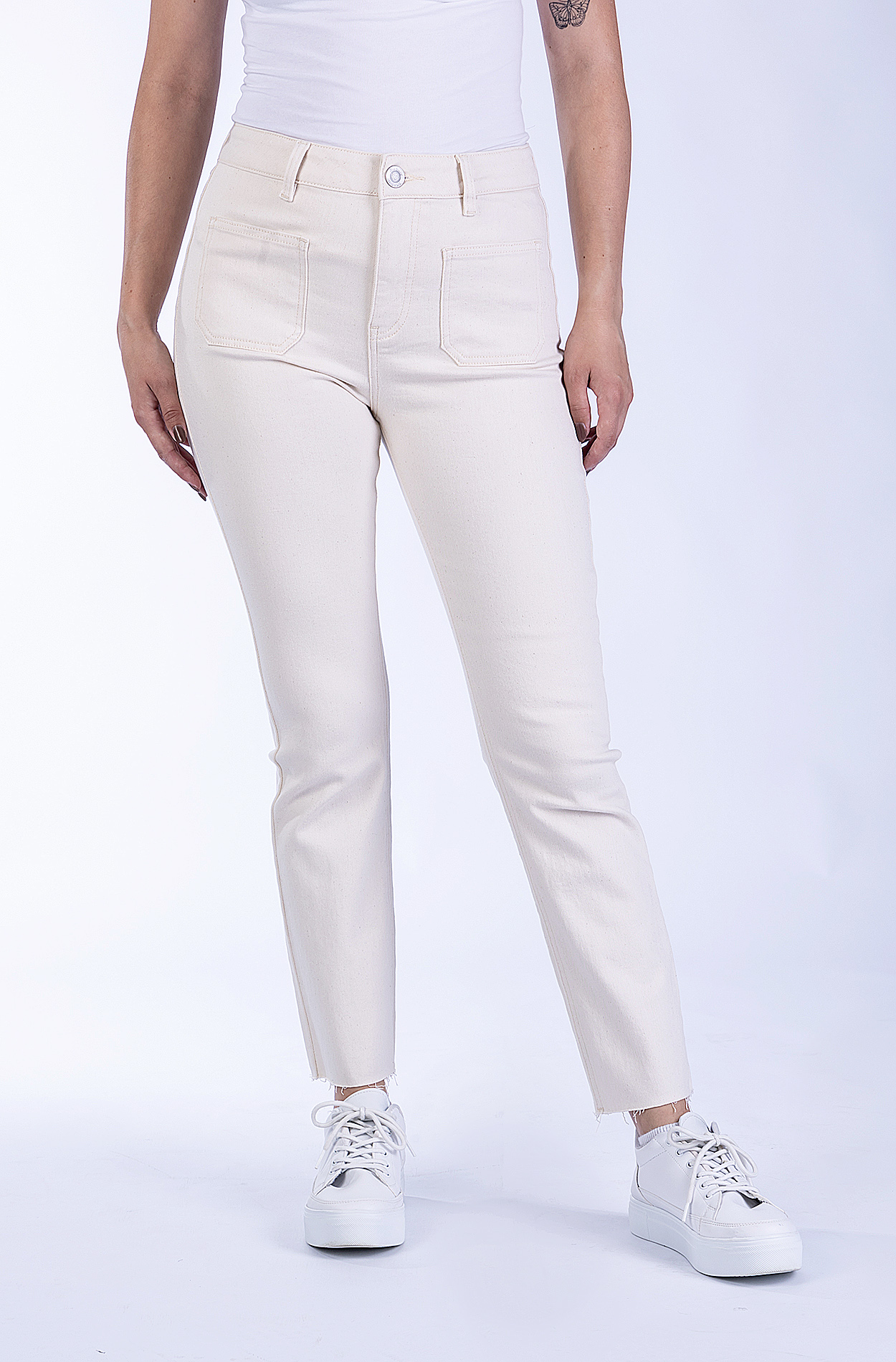 Sadie 30840X | Slim Fit | Cropped | White