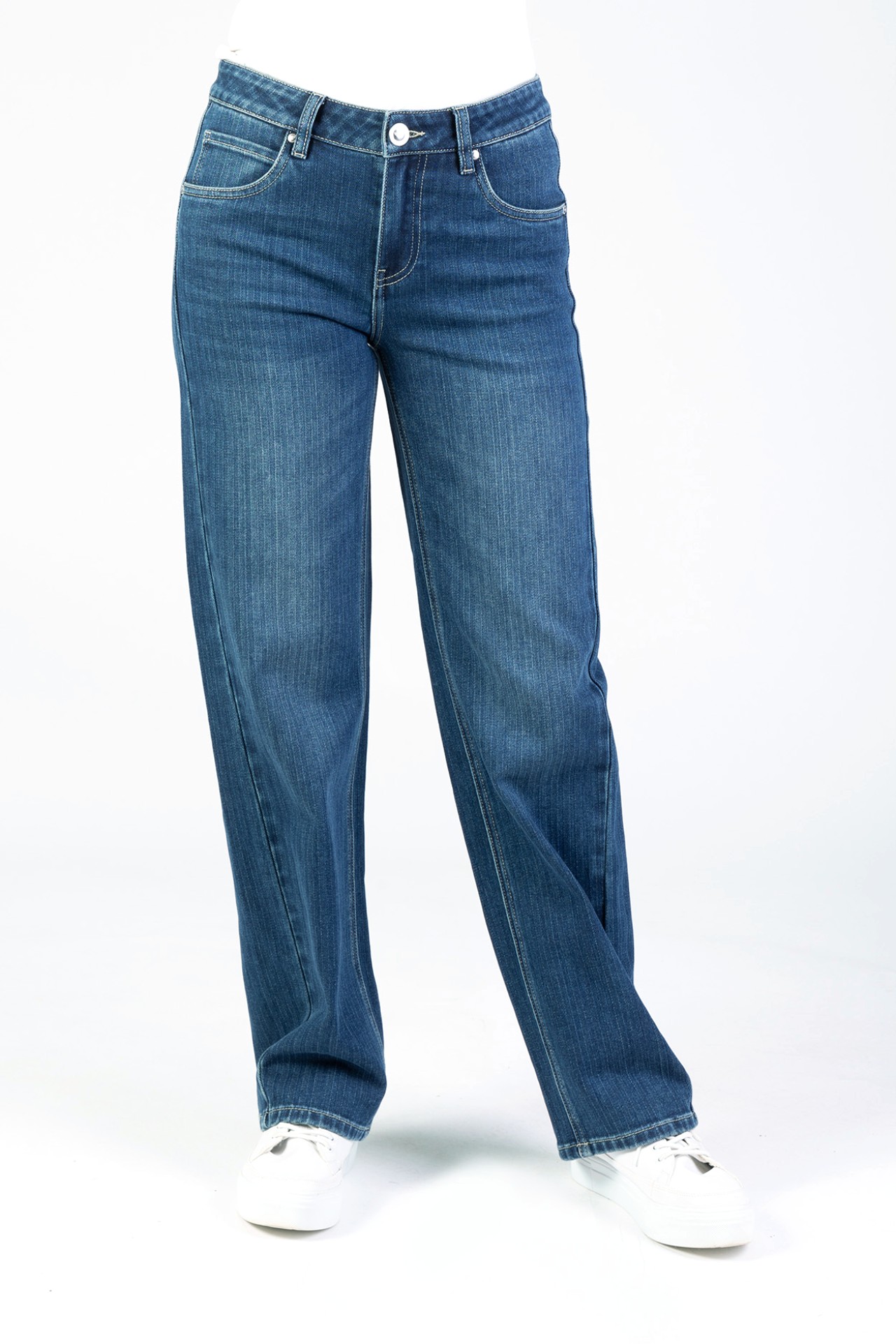 Blue Monkey, Straight-Fit-Jeans, 57Farina 31042Y, Streifen