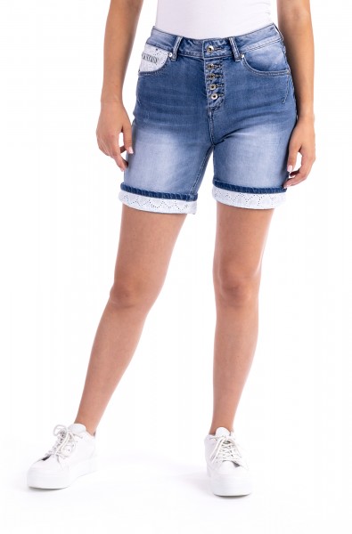 Alexis 11321X Denim/Shorts/Button Fly/ Turn up Lace Details